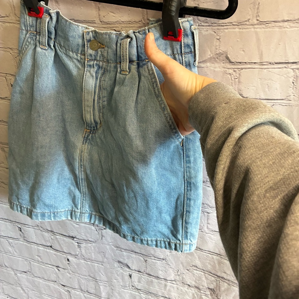 Hollister Women Blue Ultra High Rise Denim Jean 100% Cotton Skirt Sz 3 W26 Retro - Picture 3 of 9